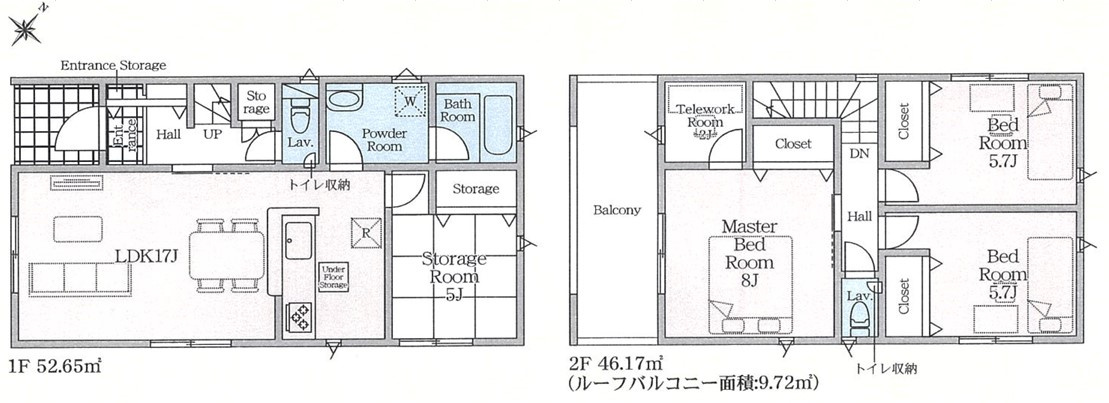 高根沢町宝積寺　第16　１号棟の区画図