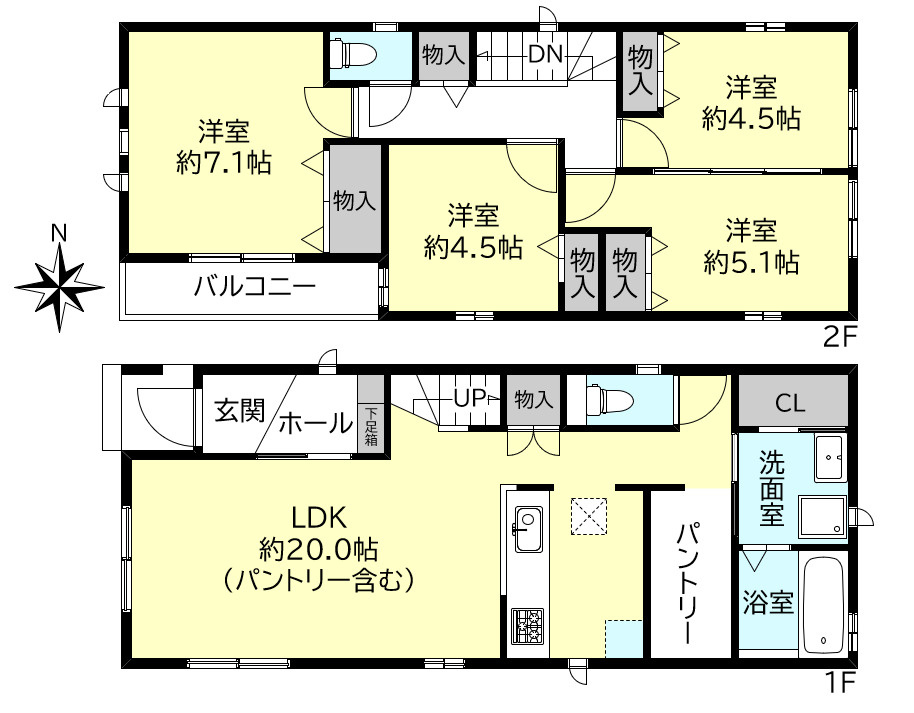 明石市二見町東二見新築戸建A号棟の間取り