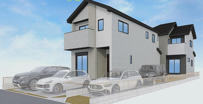 ◎茅ヶ崎市東海岸南4丁目　新築戸建　2号棟の外観パース|外観の完成イメージ☆