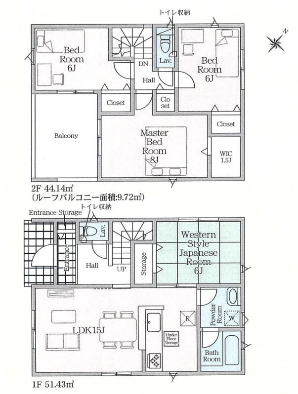 高根沢町宝積寺　第16　2号棟の区画図|2号棟となります