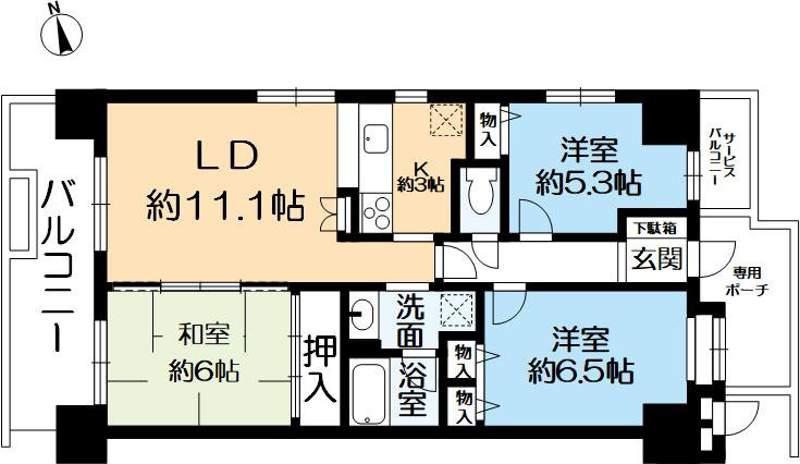 ルネ三田フラワーコートの間取り