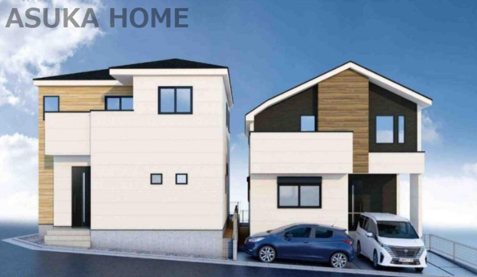 横浜市磯子区森が丘１丁目新築戸建ての外観パース