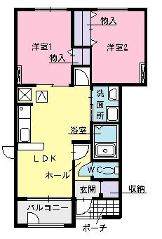 ラ・メルヴェイユⅡ　　　刈谷市の賃貸はクラスホーム刈谷店の間取り