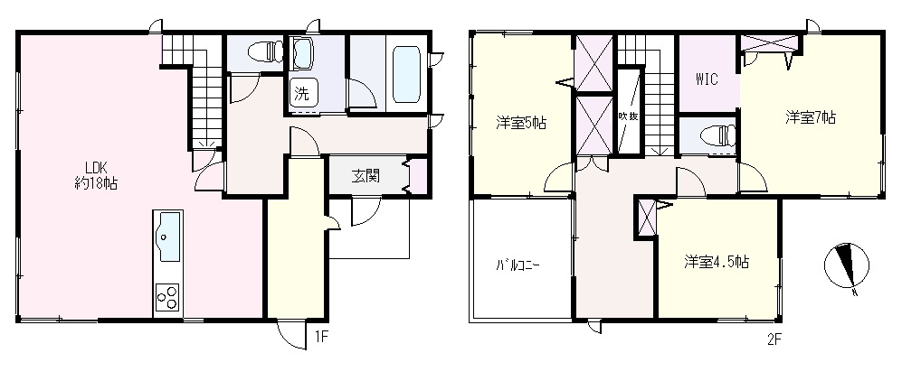 S1752H　吉佐美　美築中古注文住宅の間取り