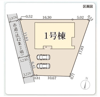 林田町新築平屋戸建ての区画図