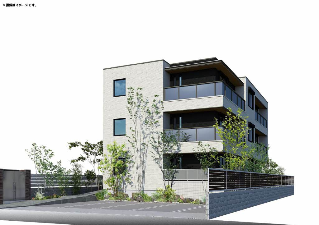 福岡市中央区赤坂３丁目の賃貸マンションの外観パース|グランフォレスト赤坂 A0102号-2