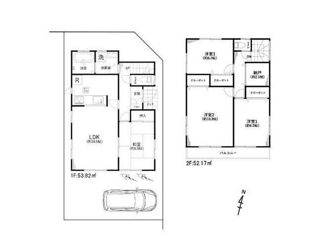 【間取り】 | 新座市片山3丁目　中古一戸建住宅　(保谷店) | 全居室6帖以上、納戸など収納豊富なゆとりの住まい。