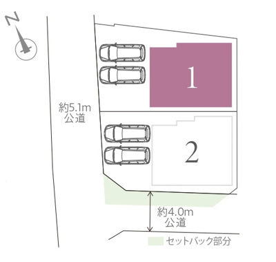 【区画図】 | 八重瀬町東風平Ⅲ（全2棟）1号棟 | 1号棟　