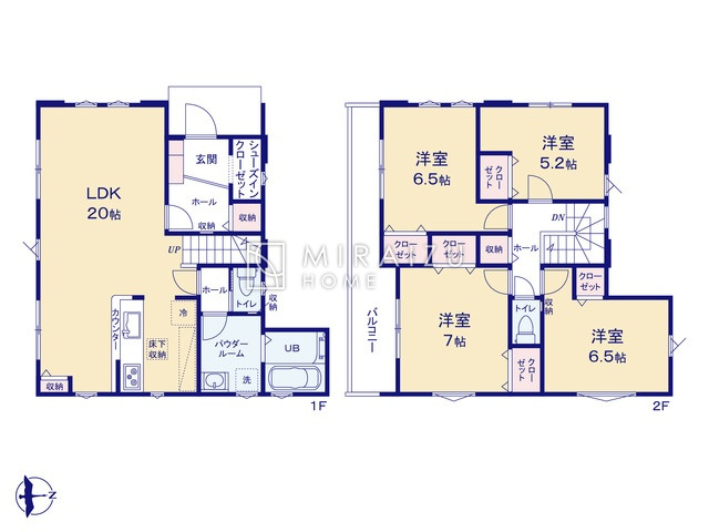 【間取り】 | リビングの大きな開口部は陽当たりの確保だけでなく、まとめ買いで大量のお買い物をした際や家具など大きな物を購入した際に便利です。