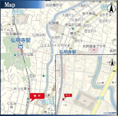 仲介手数料無料　横浜市南区中里１丁目の地図