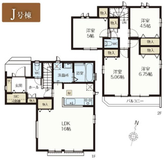 【間取り】 | 【仲介手数料無料！！】府中市日新町5丁目　新築戸建て（全19棟）J号棟　4690万円