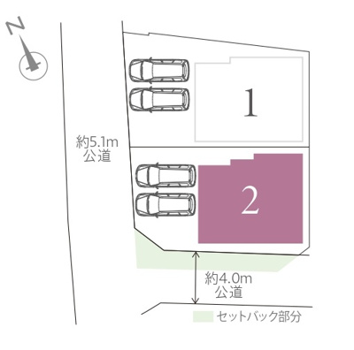 【区画図】 | 八重瀬町東風平Ⅲ（全2棟）2号棟 | 2号棟　