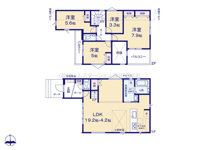 【間取り】 | アトムセレクト船橋市大穴北１１期　１号棟