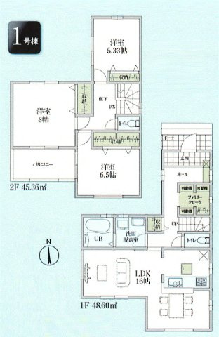 昭島市東町5丁目　新築戸建全1棟の間取り