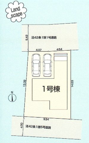 昭島市東町5丁目　新築戸建全1棟の区画図