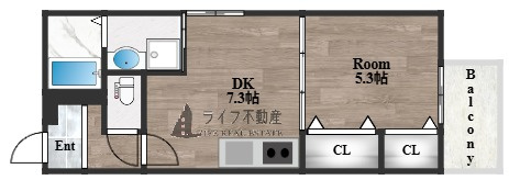 フジパレス弥刀駅北Ⅱ番館の間取り
