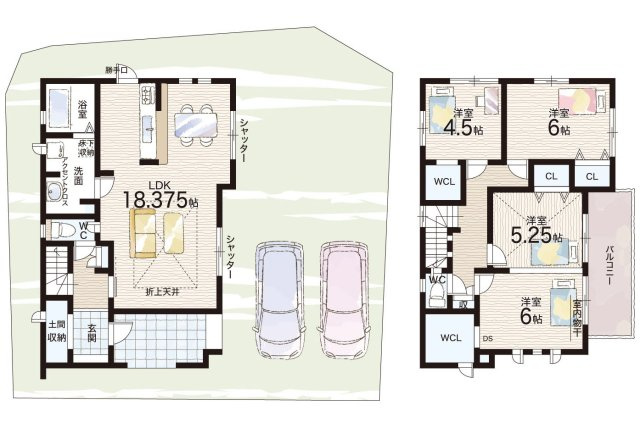 大津市坂本　第6期　新築一戸建ての間取り
