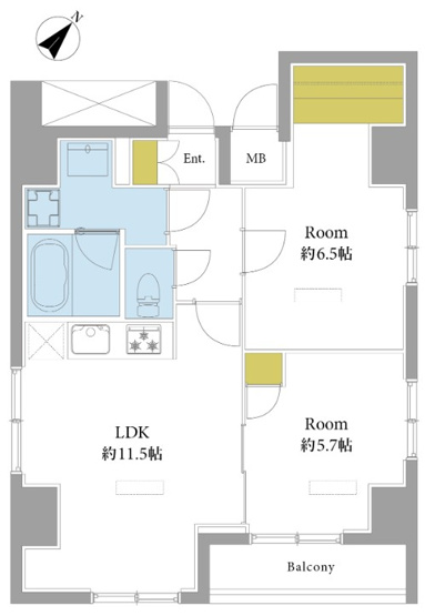 【間取り】 | プレール・ドゥーク月島Ⅱ | 間取は変更になる可能性があります