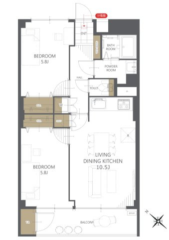 【間取り】サウスキヤスル仙台 