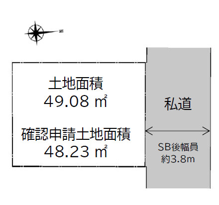 板橋区大谷口北町　屋上ルーフバルコニー　限定1棟の区画図