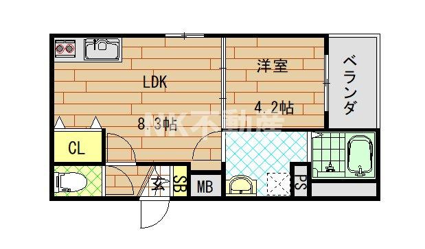 【間取り】 | フェリーチェ小阪（河内小阪賃貸） | 間取りです
