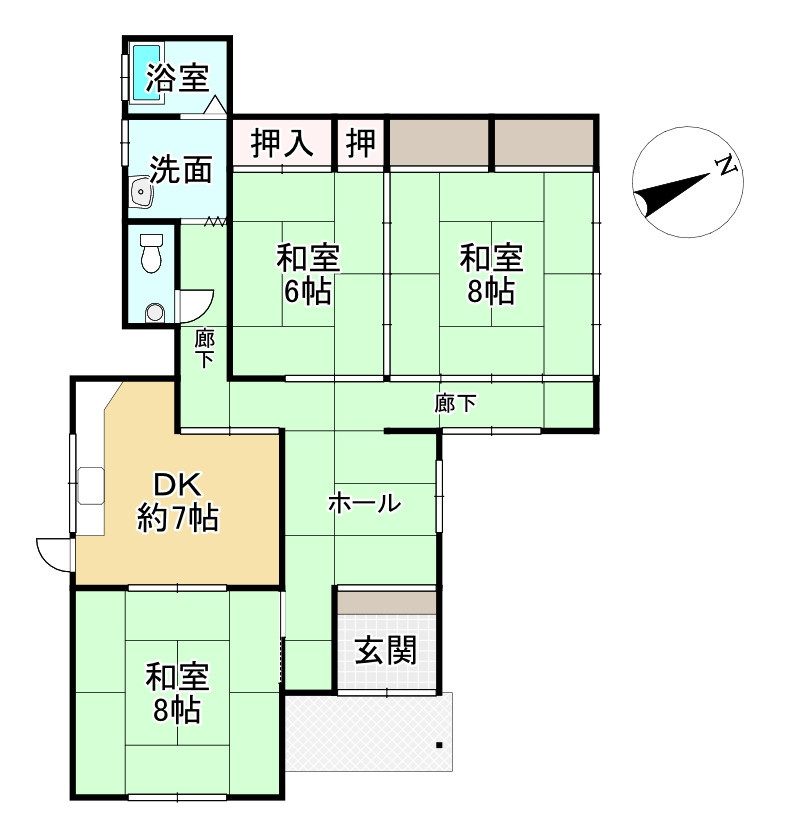 近江八幡市安土町宮津　中古戸建の間取り