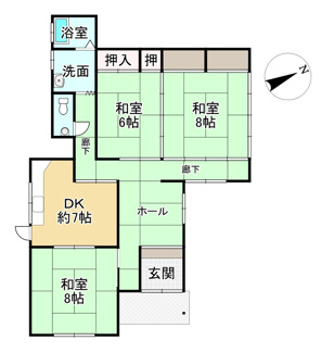 【間取り】 | 近江八幡市安土町宮津　中古戸建