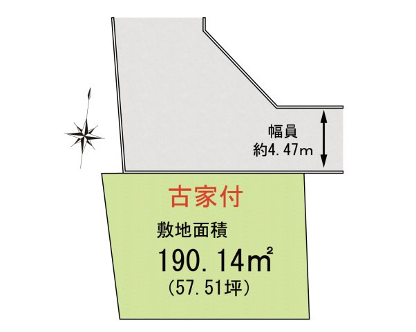 泉佐野市泉ケ丘4丁目　古家付き土地の区画図