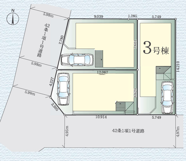 【区画図】 | 海老名市国分南2丁目  新築戸建て　全3棟【仲介手数料無料】 | 【仲介手数料無料でご紹介可能です】大樹不動産