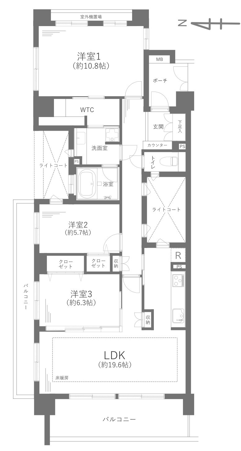 クレッセントグランコートの間取り