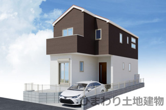 【外観】 | 海老名市国分南2丁目  2号棟 7期 | イメージパース（完成時に現況と異なる場合は現況優先となります）