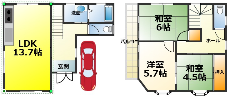 井ノ口町戸建の間取り