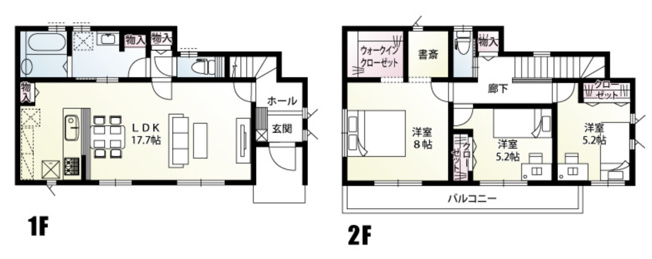 【間取り】 | 鴻巣市小松1丁目　新築戸建　全14棟　2号棟