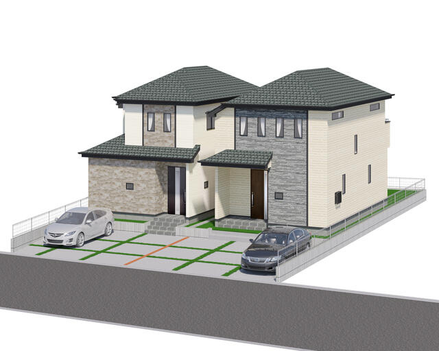 名古屋市緑区旭出２丁目の新築一戸建の外観パース|完成予想パース