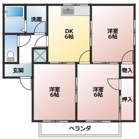 ホワイトハイツFの間取り|3DK→2LDKにリフォーム済みです。