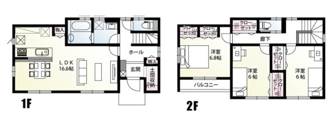 【間取り】 | 鴻巣市小松1丁目　新築戸建　全14棟　4号棟