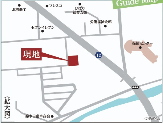 新築戸建・新築建売　南相馬市原町区北町第2　原町第一小・原町第一中の地図|拡大図