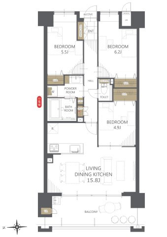 【間取り】ピアッツァコート八木駅前 