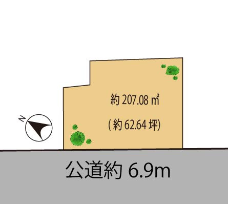 渋谷区松濤　建築条件なし売地の土地図