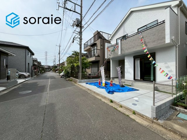 川越市砂新田6期　新築戸建　ハートフルタウンの前面道路含む現地写真|4/26　撮影