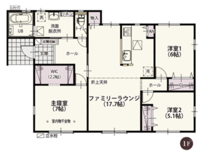 【間取り】 | 羽生市東第2期　ワイウッドコート　新築戸建　全5棟　1号棟