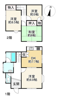 【間取り】 | 近江八幡市北津田町　中古戸建