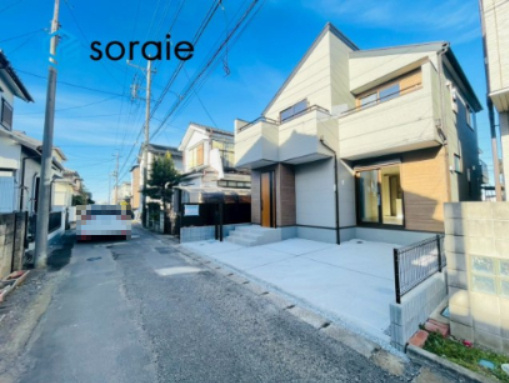 狭山水野第12期　新築戸建　リーブルガーデンの前面道路含む現地写真|1/31　撮影