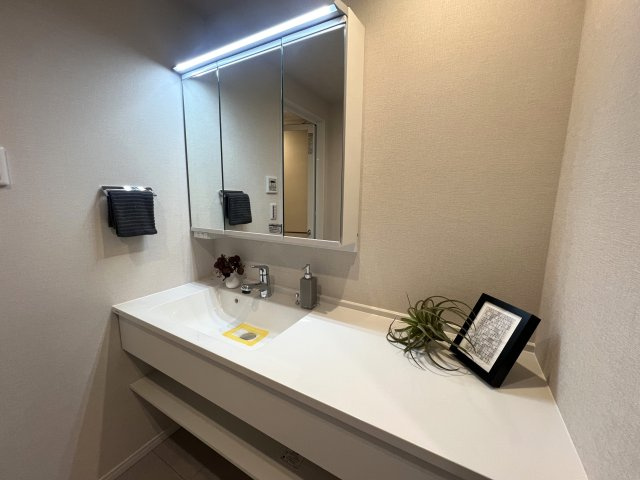 北山田の綺麗な街並みに佇むマンション【ビューリッシュ港北ニュータウンアジュリーヌ】の洗面所|ゆったりとスペースのある洗面所