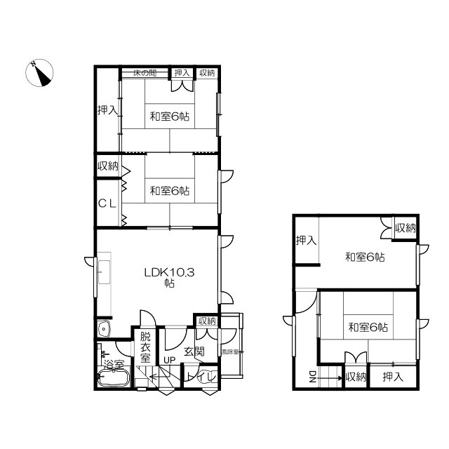 興津２丁目10　中古住宅の間取り
