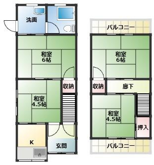 【間取り】 | 大阪市平野区瓜破西　中古テラス