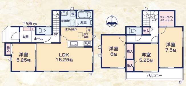 【間取り】 | 清水区高橋9期　新築戸建　A号棟 | 使い勝手の良い４LDK♪フラットな生活が可能な一階居室のある間取です！
