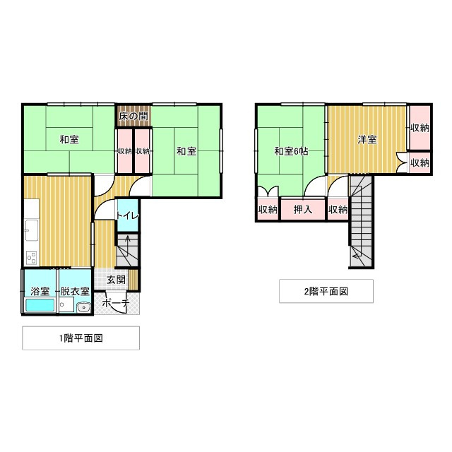 鹿沼市貝島中古戸建　落ち着いた住環境の4DK戸建の間取り