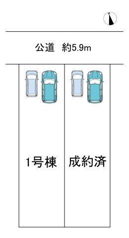 【今からご案内可能】刈谷市荒井町2丁目　全2棟の区画図|全体区画数｜全2棟
◆駐車2台可能！(但し、車種による)
◆前面道路幅員約5.9ｍで車通り少ないため駐車も楽々です。
◎まずは、お気軽にお問い合わせください。現地を案内しながら周辺環境も見て頂けます。
