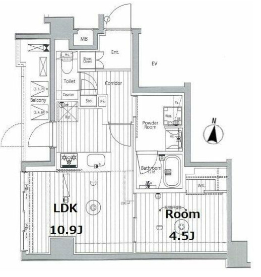 メイクス東向島Ⅱの間取り